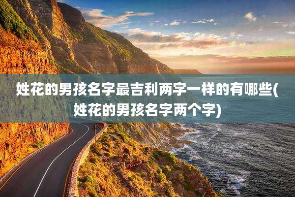 姓花的男孩名字最吉利两字一样的有哪些(姓花的男孩名字两个字)
