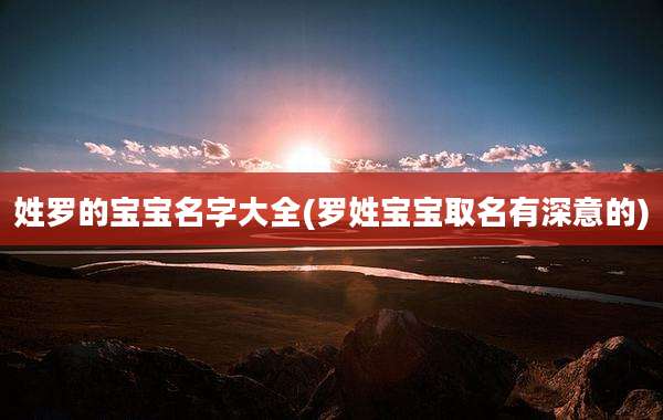 姓罗的宝宝名字大全(罗姓宝宝取名有深意的)