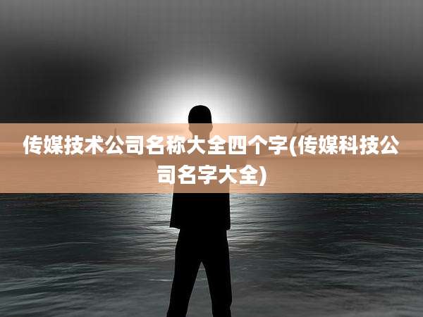 传媒技术公司名称大全四个字(传媒科技公司名字大全)