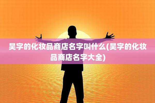 昊字的化妆品商店名字叫什么(昊字的化妆品商店名字大全)