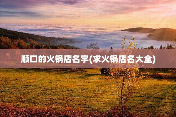 顺口的火锅店名字(求火锅店名大全)