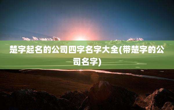 楚字起名的公司四字名字大全(带楚字的公司名字)