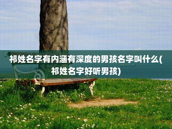 祁姓名字有内涵有深度的男孩名字叫什么(祁姓名字好听男孩)