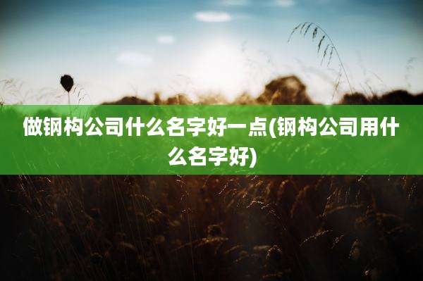 做钢构公司什么名字好一点(钢构公司用什么名字好)