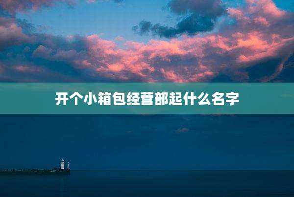 开个小箱包经营部起什么名字