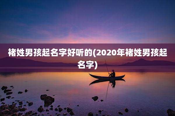 褚姓男孩起名字好听的(2020年褚姓男孩起名字)