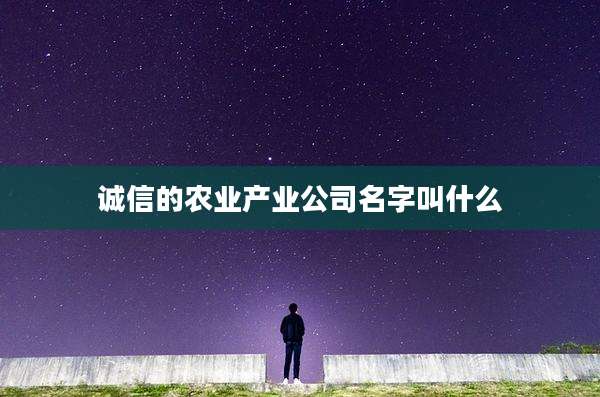 诚信的农业产业公司名字叫什么