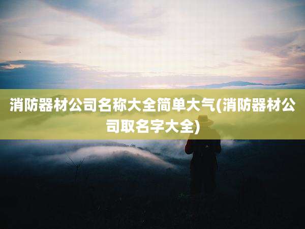 消防器材公司名称大全简单大气(消防器材公司取名字大全)