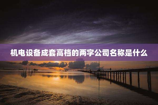 机电设备成套高档的两字公司名称是什么