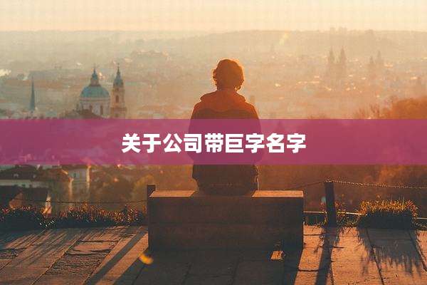 关于公司带巨字名字