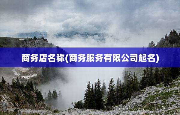 商务店名称(商务服务有限公司起名)