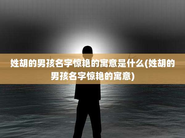 姓胡的男孩名字惊艳的寓意是什么(姓胡的男孩名字惊艳的寓意)