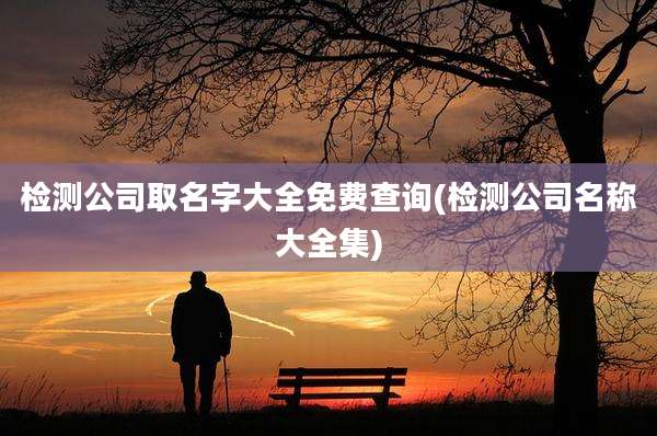 检测公司取名字大全免费查询(检测公司名称大全集)