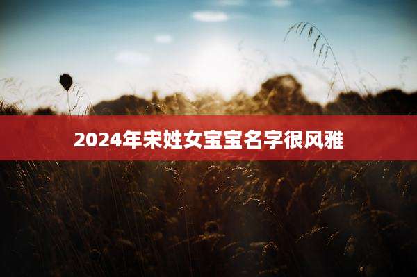 2024年宋姓女宝宝名字很风雅
