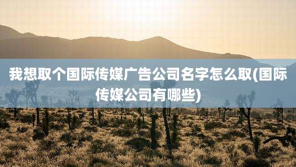 我想取个国际传媒广告公司名字怎么取(国际传媒公司有哪些)