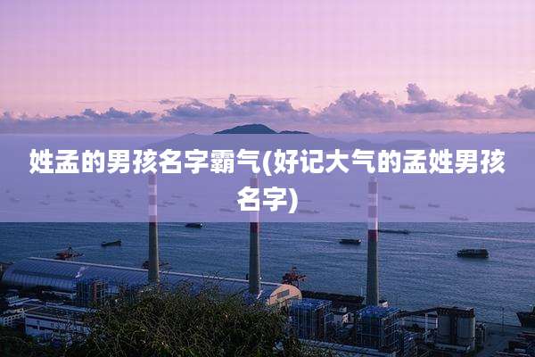 姓孟的男孩名字霸气(好记大气的孟姓男孩名字)