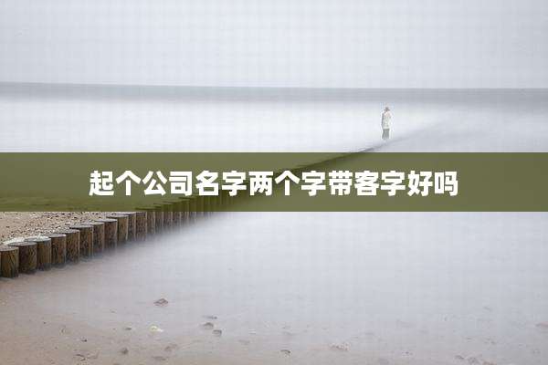 起个公司名字两个字带客字好吗