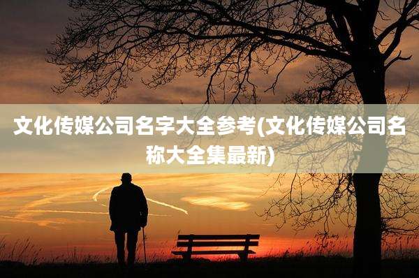 文化传媒公司名字大全参考(文化传媒公司名称大全集最新)