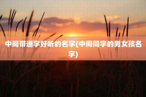 中间带通字好听的名字(中间同字的男女孩名字)