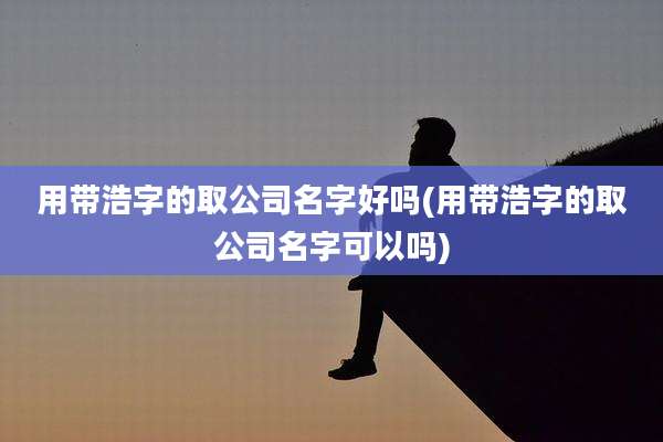 用带浩字的取公司名字好吗(用带浩字的取公司名字可以吗)