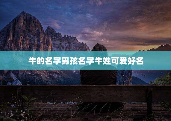 牛的名字男孩名字牛姓可爱好名