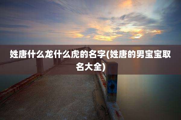 姓唐什么龙什么虎的名字(姓唐的男宝宝取名大全)