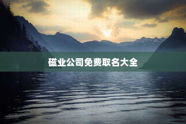 磁业公司免费取名大全