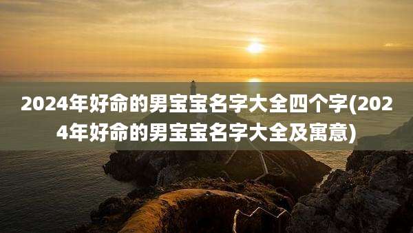 2024年好命的男宝宝名字大全四个字(2024年好命的男宝宝名字大全及寓意)