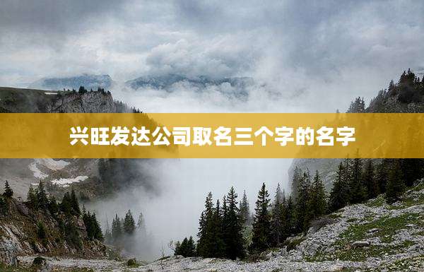 兴旺发达公司取名三个字的名字