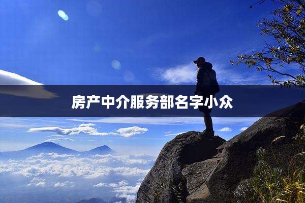 房产中介服务部名字小众