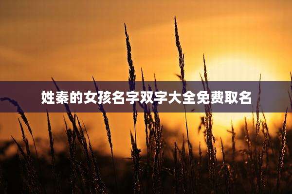 姓秦的女孩名字双字大全免费取名