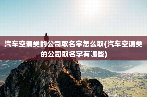 汽车空调类的公司取名字怎么取(汽车空调类的公司取名字有哪些)