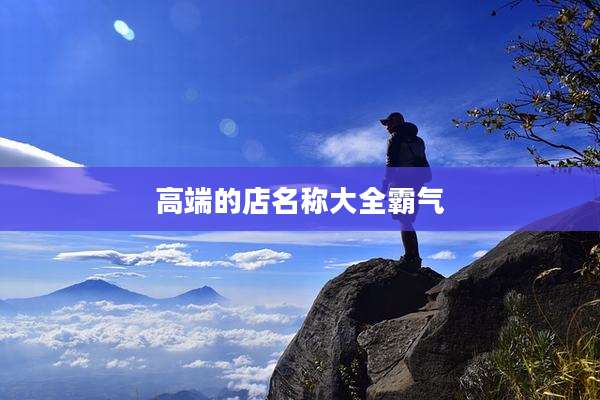 高端的店名称大全霸气