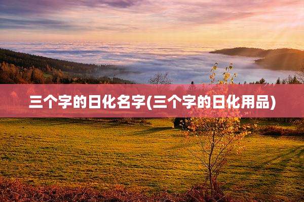 三个字的日化名字(三个字的日化用品)