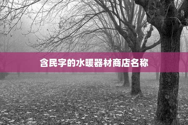 含民字的水暖器材商店名称