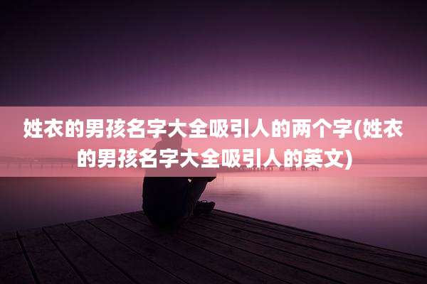 姓衣的男孩名字大全吸引人的两个字(姓衣的男孩名字大全吸引人的英文)