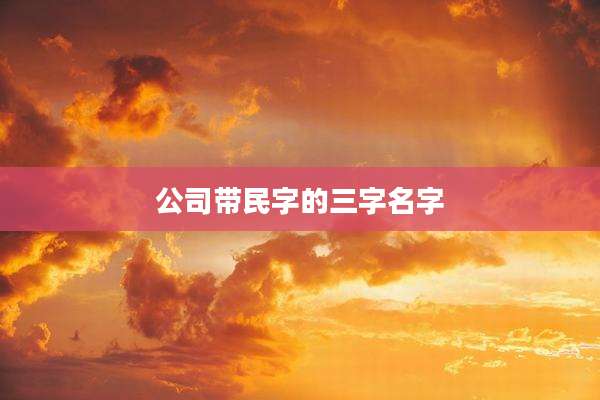 公司带民字的三字名字