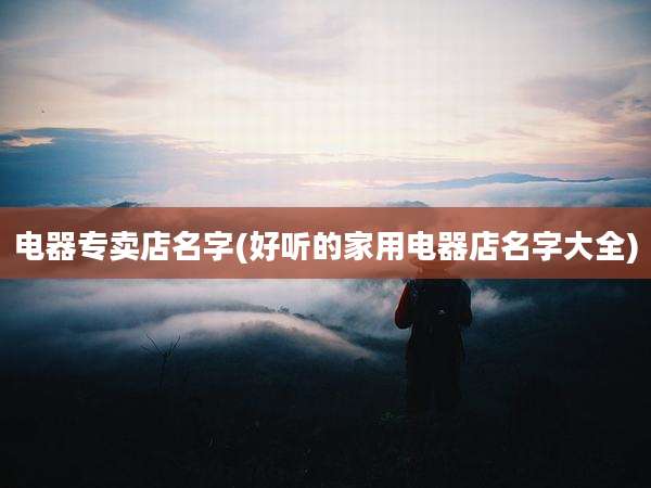 电器专卖店名字(好听的家用电器店名字大全)