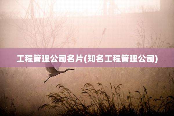 工程管理公司名片(知名工程管理公司)