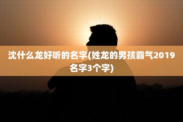 沈什么龙好听的名字(姓龙的男孩霸气2019名字3个字)