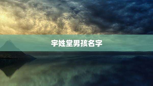 宇姓堂男孩名字