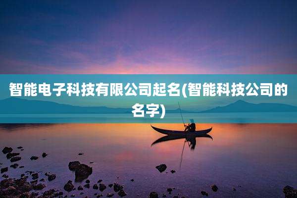 智能电子科技有限公司起名(智能科技公司的名字)