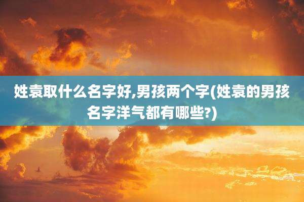 姓袁取什么名字好,男孩两个字(姓袁的男孩名字洋气都有哪些?)