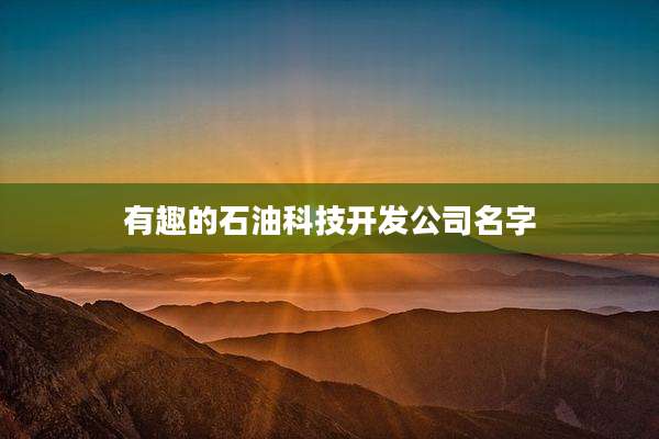 有趣的石油科技开发公司名字