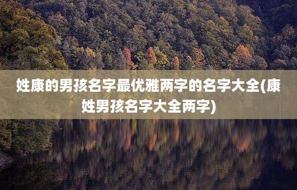 姓康的男孩名字最优雅两字的名字大全(康姓男孩名字大全两字)