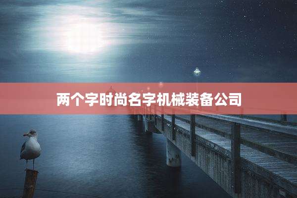 两个字时尚名字机械装备公司