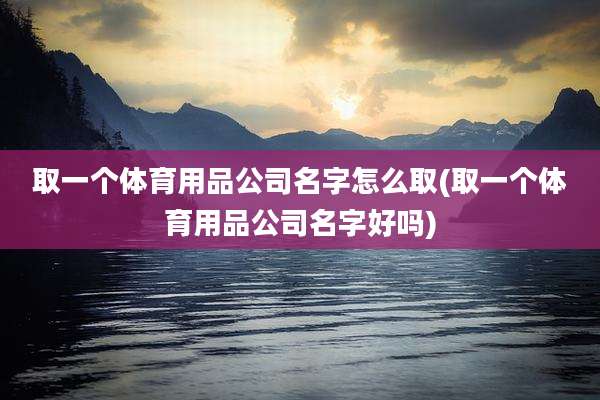 取一个体育用品公司名字怎么取(取一个体育用品公司名字好吗)