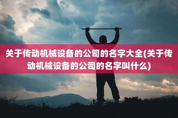 关于传动机械设备的公司的名字大全(关于传动机械设备的公司的名字叫什么)