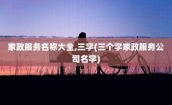 家政服务名称大全,三字(三个字家政服务公司名字)