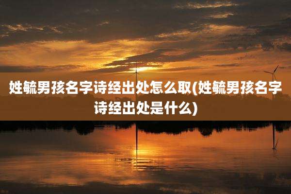 姓毓男孩名字诗经出处怎么取(姓毓男孩名字诗经出处是什么)